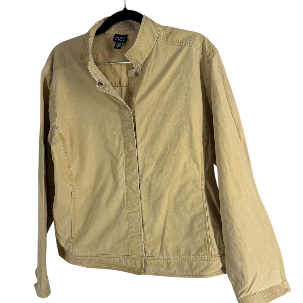 Eileen Fisher super soft lemony yellow cotton jacket Large - Picture 1 of 7